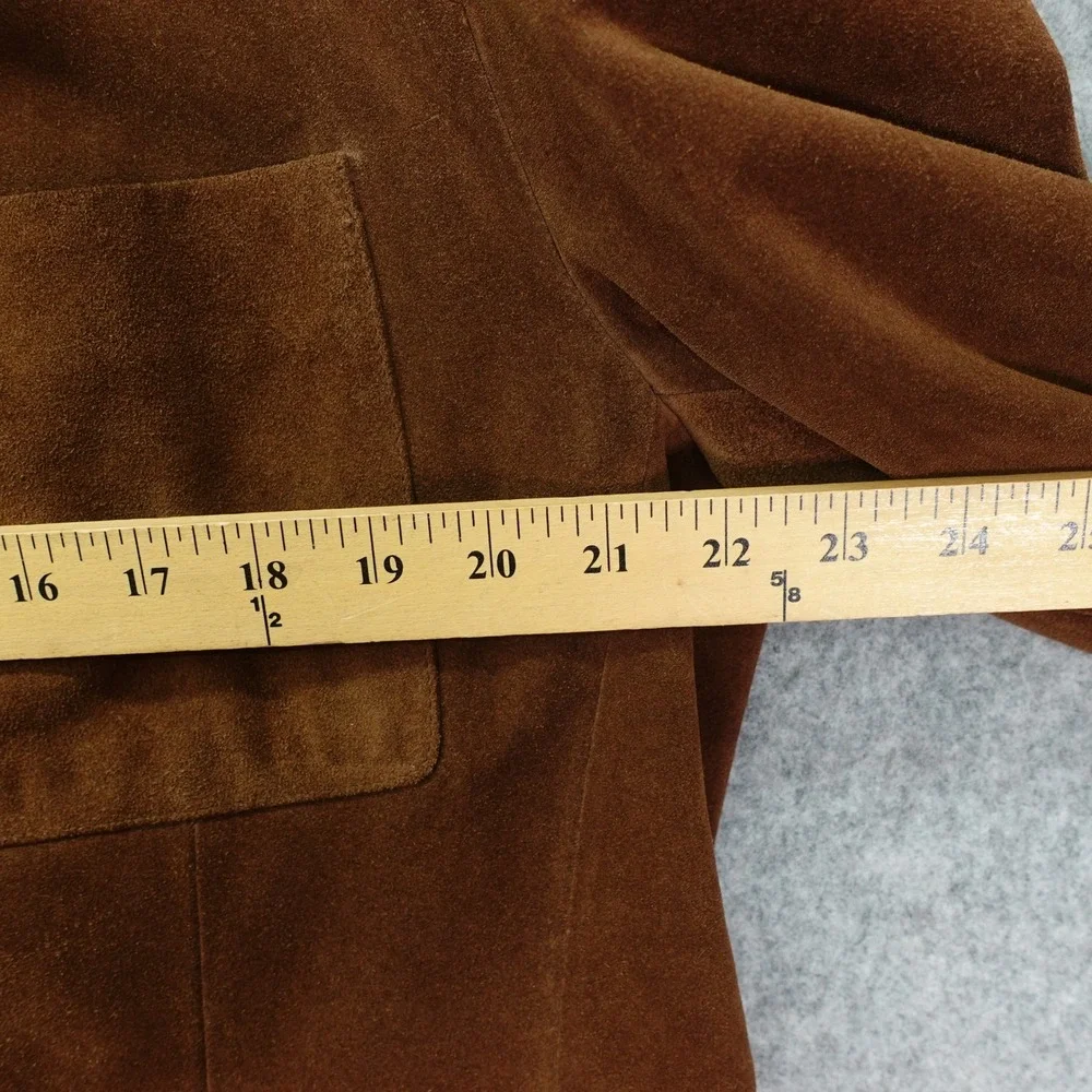 Vintage Suede Leather Sport Coat BANANA REPUBLIC Mens Large Brown Chore Safari